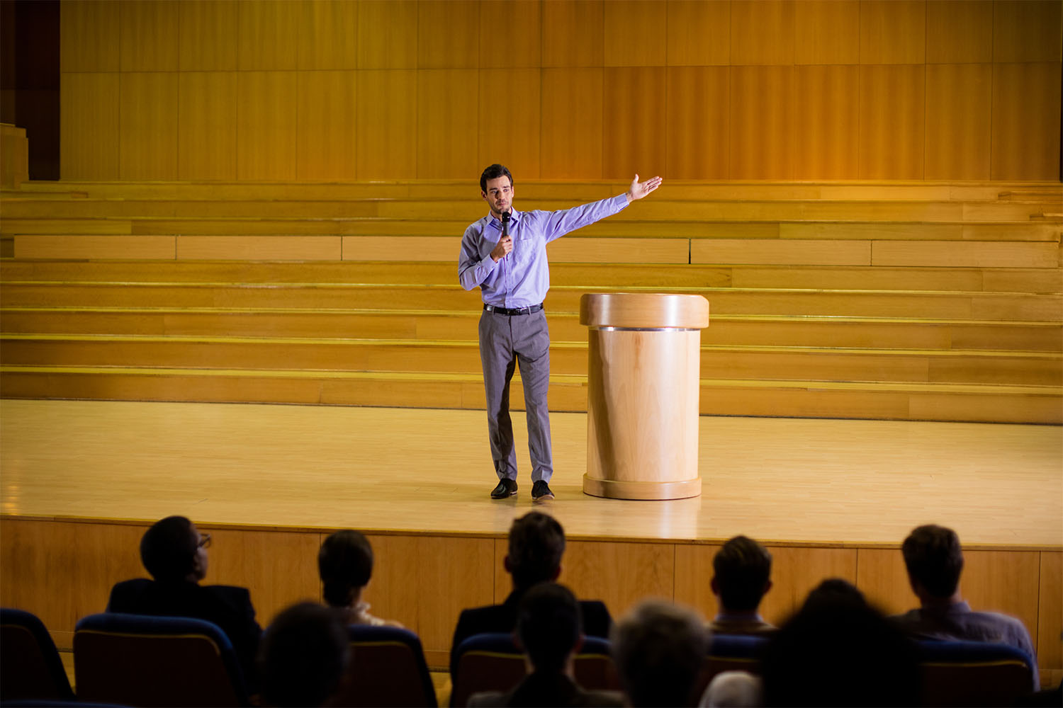 Professional speaker on stage